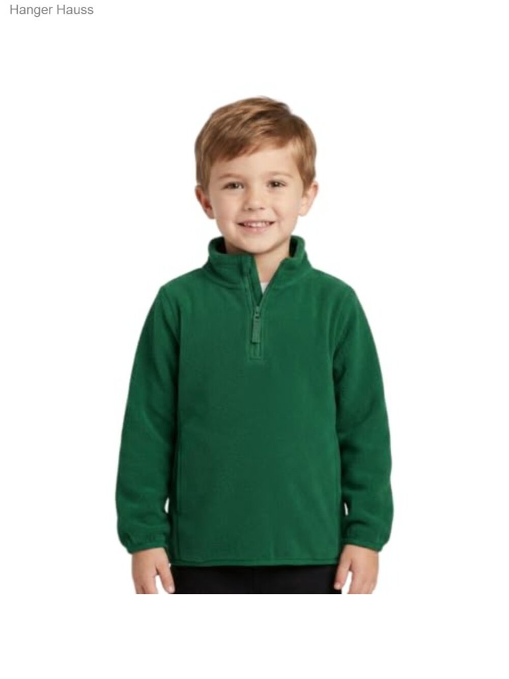 Kids Fleece Quarter Zip Pullover Jacket Boys Girls School Uniform